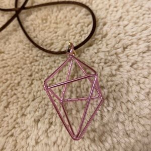 Pink Geometric Charm Necklace